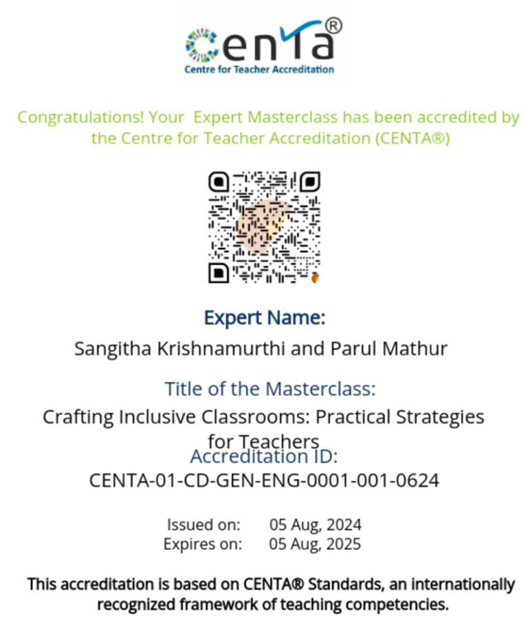 CENTA Accreditation – The Teachers Collective